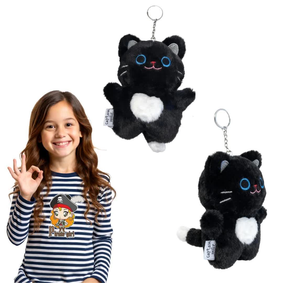 Brelok Pluszowy Czarny Kot KOTEK NOEMI maskotka Captain Mike