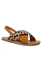 Buty dla dziewczynek - Nelli Blu Sandały CM210804-9 Brązowy - miniaturka - grafika 1