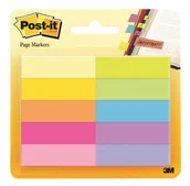 Przyborniki na biurko - Znaczniki samoprzylepne Post-it®, 10 neonowych kolorów, 12,7x44,4mm, 10x50 sztuk - miniaturka - grafika 1