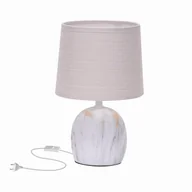 Lampy stojące - ADELINA LAMPA GABINETOWA MARMUR+ZŁOTY 1X40W E14 ABAŻUR BEŻOWY OD DINA - miniaturka - grafika 1