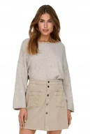 Swetry damskie - JDY SWETER DAMSKI SZARY DO BIODER WKŁADANY PRZEZ GŁOWĘ M J7A - miniaturka - grafika 1