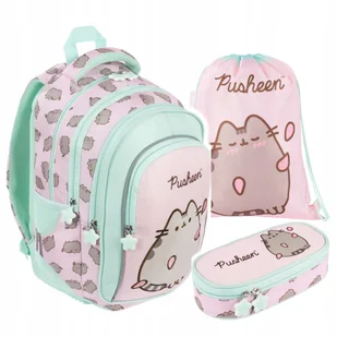 Zestaw Szkolny Dla Dziewczynki plecak piórnik saszetka Pusheen Różowy - Nerki - miniaturka - grafika 1
