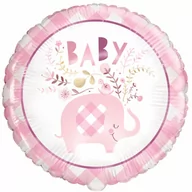Balony i akcesoria - Balon foliowy Słonik na roczek dziewczynki - 1 szt. - miniaturka - grafika 1