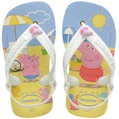 Buty dla dziewczynek - Havaianas Unisex Klapki Świnka Peppa, Buttercream, 7 UK Child - miniaturka - grafika 1