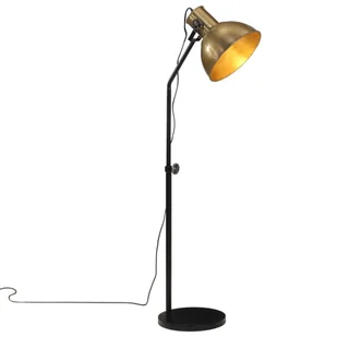 vidaXL Lampa stojąca, 25 W, antyczny mosiądz, 30x30x90-150 cm, E27 - Lampy stojące - miniaturka - grafika 1