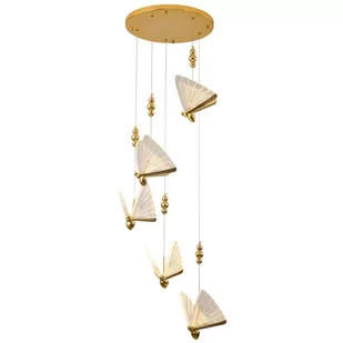 KKST Dekoracyjna LAMPA wisząca designerska OPRAWA zwis LED 4W 3000K pszczoły kaskada złota KKSMP0090-5 gold - Lampy sufitowe - miniaturka - grafika 1