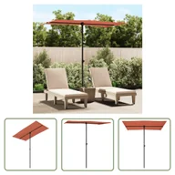 Parasole ogrodowe - The Living Store Parasol ogrodowy na aluminiowym słupku - 180x110 cm - terakota - Parasol Ogrodowy - miniaturka - grafika 1