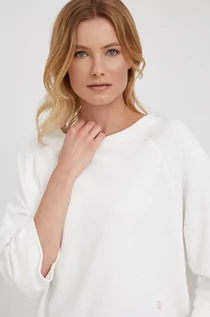 Bluzy damskie - Tommy Hilfiger bluza bawełniana damska kolor biały gładka - grafika 1