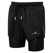 Spodnie sportowe męskie - RONHILL Spodenki biegowe męskie TECH DISTANCE SHORT all black - miniaturka - grafika 1