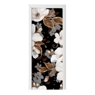 Naklejki na ścianę - Naklejka na drzwi HOMEPRINT Kwiaty ze złotym pyłem 95x205 cm - miniaturka - grafika 1