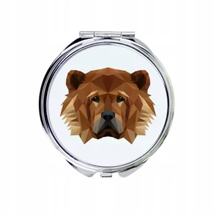 Chow chow Lusterko kieszonkowe Pies geometryczny - Lusterka do makijażu - miniaturka - grafika 1