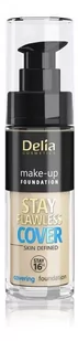 DELIA Cosmetics Stay Flawless Cover Podkład kryjący 16H nr 501 Porcelain 30ml - Podkłady do twarzy - miniaturka - grafika 1