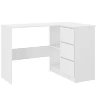 Biurka - Meble Biurko Narożne Komputer Prawe Białe N-4P - miniaturka - grafika 1