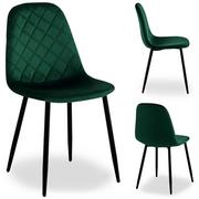 Krzesła - Krzesło aksamitne ORLANDO Velvet Ciemnozielone - miniaturka - grafika 1
