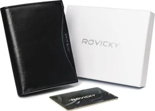 Rovicky Duży, oryginalny portfel męski z naturalnej skóry licowej, RFID Rovicky Nie dotyczy - Portfele - miniaturka - grafika 1