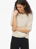 Swetry damskie - Vila Kardigan "Viliga" w kolorze beżowym - miniaturka - grafika 1