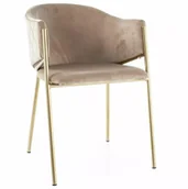 Krzesła - Krzesło Bono Velvet Złoty / Beż Bluvel 28 - miniaturka - grafika 1