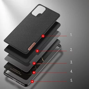 Dux Ducis Fino etui pokrowiec pokryty nylonowym materiałem Samsung Galaxy A03s czarny - Etui i futerały do telefonów - miniaturka - grafika 3