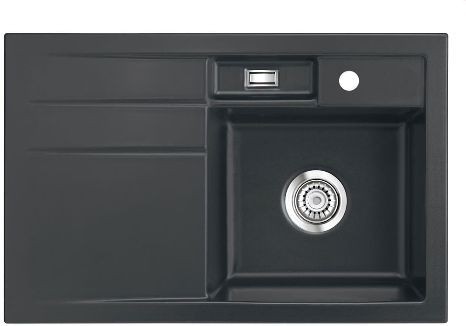 SYSTEMCERAM Zlewozmywak BELA 78 Schiefer, zlewozmywak ceramiczny, korek manualny 5018 01 85
