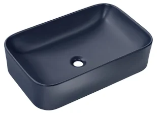 Granatowa ceramiczna umywalka nablatowa Riki - Umywalki - miniaturka - grafika 1