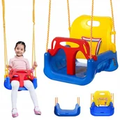Place zabaw - Huśtawka kubełkowa ogrodowa dla dzieci 3w1 mocna - miniaturka - grafika 1