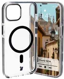 Bizon Etui z pierścieniem magnetycznym Case Marco do iPhone 14/13, przezroczyste z czarną ramką - Etui i futerały do telefonów - miniaturka - grafika 1