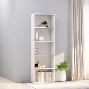 vidaXL 5-poziomowy regał, wysoki połysk, biały, 60x30x189 cm - Regały - miniaturka - grafika 1
