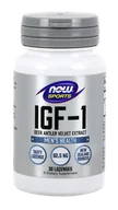 Witaminy i minerały dla sportowców - Now® Foods NOW IGF-1 Deer Antler Velvet Extract, 30 pastylek do żucia - miniaturka - grafika 1