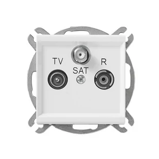 LEDart antenowe RTV/SAT końcowe, bez ramki - Ospel Sonata GPA-RS/m/00 , kolor biały - Gniazdka elektryczne - miniaturka - grafika 1