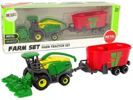 Samochody i pojazdy dla dzieci - Kombajn z Przyczepą Maszyna Rolnicza Zielony Czerwony Import LEANToys - miniaturka - grafika 1