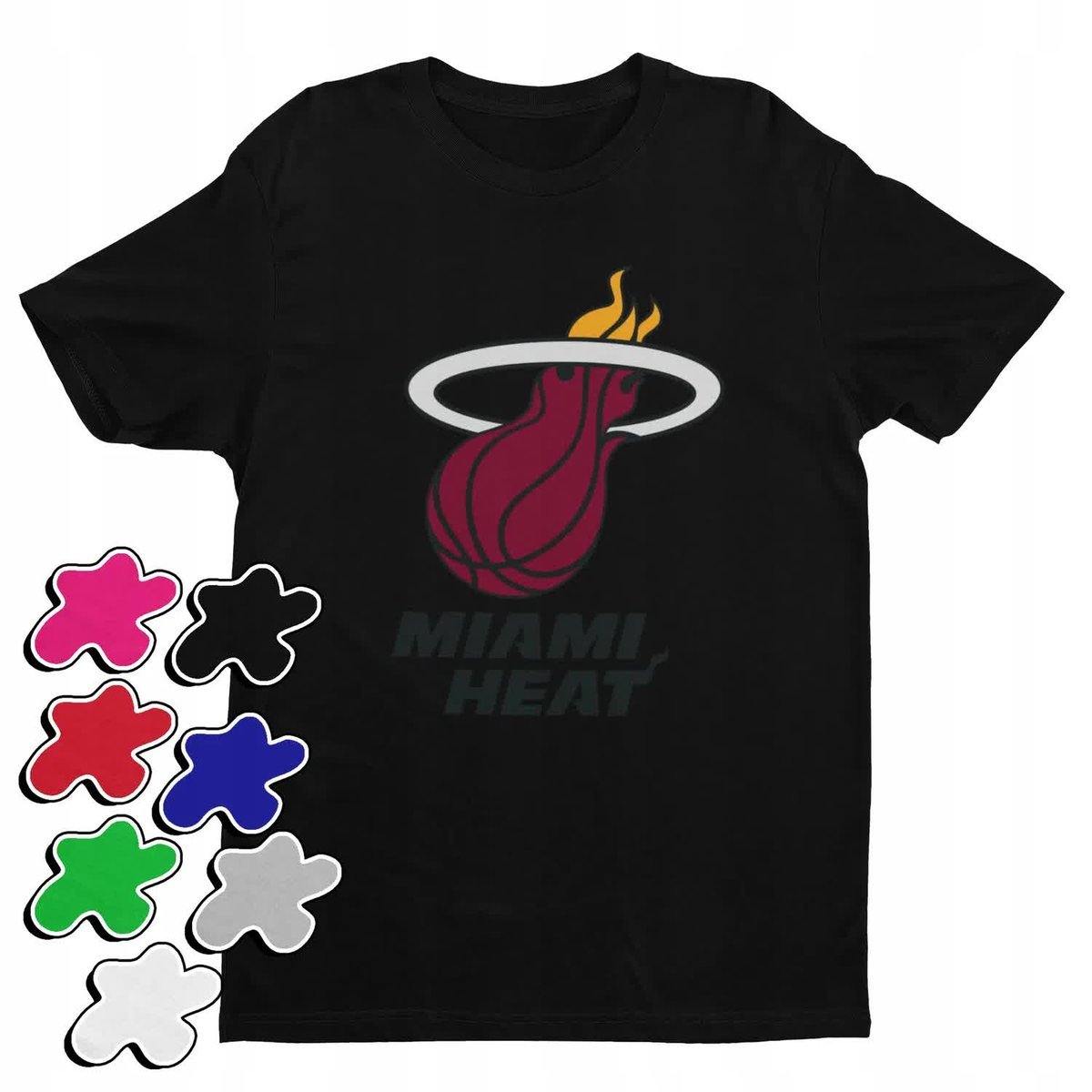Koszulka T-Shirt Dziecięca Z Nadrukiem Miami Heat Klub Nba -S 122-134
