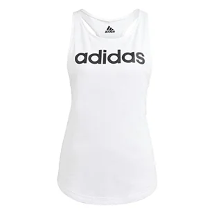 adidas Damski top W Lin Tk Tank Top, biały/czarny, L, biały i czarny, L - Koszulki i topy damskie - miniaturka - grafika 1