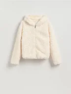 Bluzy damskie - Reserved - Bluza z imitacji baranka - złamana biel - miniaturka - grafika 1