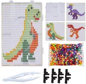 Prace ręczne dla dzieci - Koraliki Do Prasowania Zestaw Prasowanki 3W1 2000 Szt 3 Szablony Dinozaury - miniaturka - grafika 1