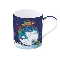 Kubki - Easy life Kubek Świąteczny Porcelanowy X-Mass Mug Polar Bears Biało-Granatowy 350 Ml - miniaturka - grafika 1