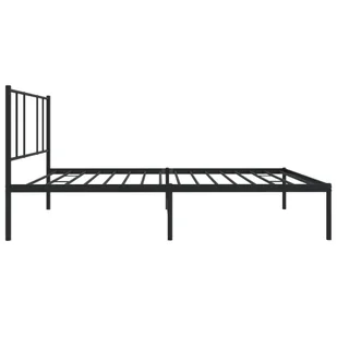 Metalowa rama łóżka z wezgłowiem, czarna, 100x190 cm Lumarko! - Łóżka - miniaturka - grafika 8