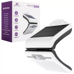 Kinkiet solarny LED Bezprzewodowy Czujnik Ruchu Zmierzchu Akumulator Spacetronik SAM 20W lampa ogrodowa - Lampy ogrodowe - miniaturka - grafika 1