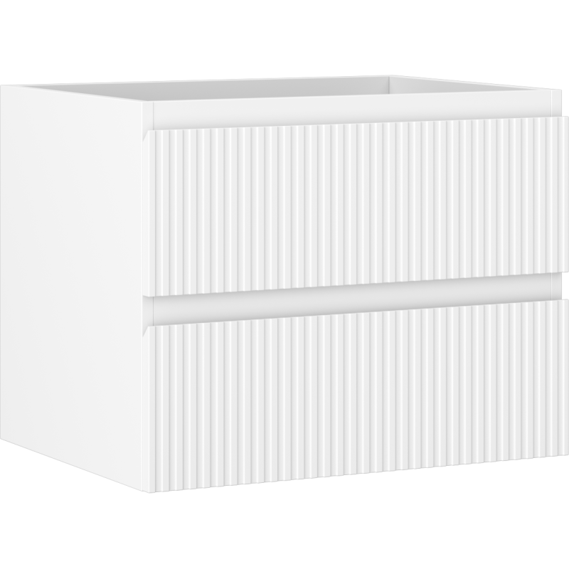 Mexen Rivel szafka łazienkowa podumywalkowa 60 cm, 2 szuflady, ryflowana , biała mat - 91A20-06047-2-BFF01