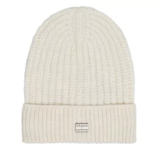 Czapki damskie - Czapka Tommy Jeans Tjw Cosy Knit Beanie AW0AW15462 Ivory YBI - grafika 1