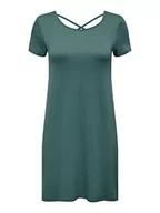 Sukienki - Bestseller A/S Damska sukienka Onlbera Back Lace Up S/S Dress JRS Noos, Balsam Green, XS - miniaturka - grafika 1