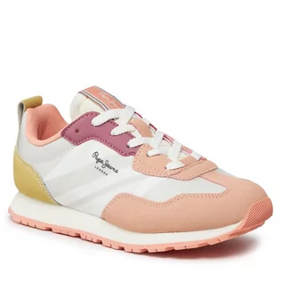 Buty dla dziewczynek - Sneakersy Pepe Jeans Foster Print G PGS30578 Pastel Orange 119 - grafika 1