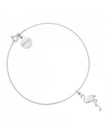 Bransoletki - Srebrna bransoletka z flamingiem - miniaturka - grafika 1