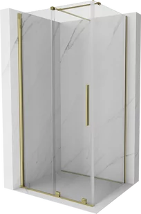 Mexen Velar kabina prysznicowa rozsuwana 90x100 cm, transparent, złota - 871-090-100-01-50 - Kabiny prysznicowe - miniaturka - grafika 1
