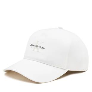 Czapka z daszkiem Calvin Klein Jeans Mono Logo Print Cap K50K512140 Biały - Czapki męskie - miniaturka - grafika 1
