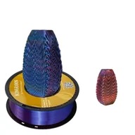Filamenty i akcesoria do drukarek 3D - filament do drukarek 3D, jedwabiste wykończenie, opcja trójkolorowa, czerwony złoty niebieski - miniaturka - grafika 1