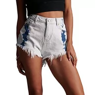 Spodenki damskie - Superdry Damskie szorty Cut-Off, Niebieski (Light Indigo Acid 3gj), 33 - miniaturka - grafika 1