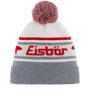 Czapka zimowa z wełną merino Eisbar Chani OS Pompon MÜ 306 szaro-biały - Czapki damskie - miniaturka - grafika 1
