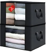 Meble modułowe i akcesoria - Organizer NA UBRANIA Pojemnik Na POŚCIEL KOCE KOŁDRĘ Pokrowiec XXL 40L - miniaturka - grafika 1