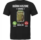Koszulki męskie - KOSZULKA OGÓRKI KISZONE DZWONIĄ MUSZĘ IŚĆ SUPER PREZENT - miniaturka - grafika 1