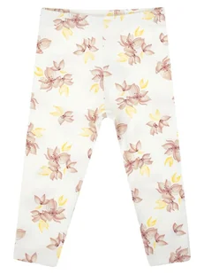 Dziewczęce Legginsy Kwiaty kremowy Nicol,r.74 - Legginsy - miniaturka - grafika 1